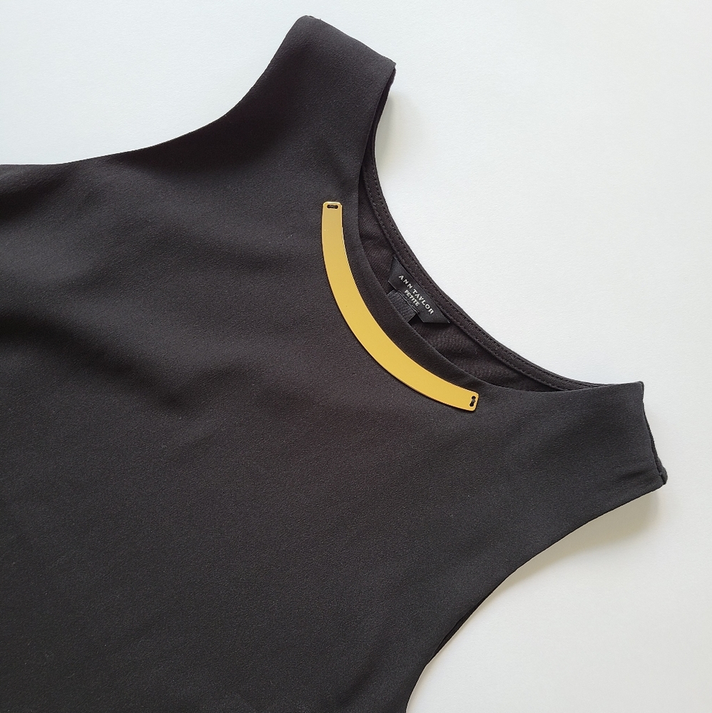 Ann Taylor petite black sleeveless top